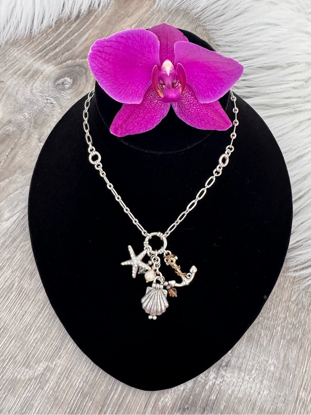⚓️ BRIGHTON Nantucket Nautical Charm Necklace Anchor Starfish Shell Locket